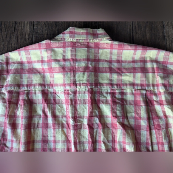 Cutter & Buck Chambray Short Sleeve Shirt Red & Yellow Plaid Mens XL 100% Cotton - Picture 16 of 16